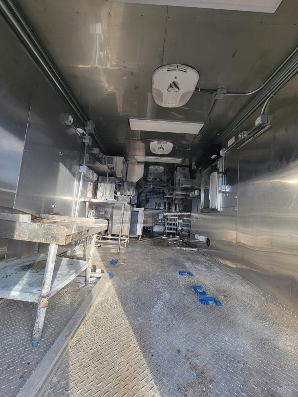 2021 Texino 28' food trailer, stainless steel interior, equipped with high-grade appliances, ready for operation.