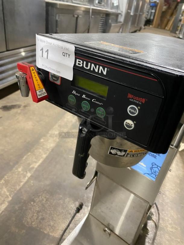 Bunn Infusion Series ITCB-DV commercial coffee/tea brewer, stainless steel, digital controls, hot water dispenser, SN: ITCB098342.