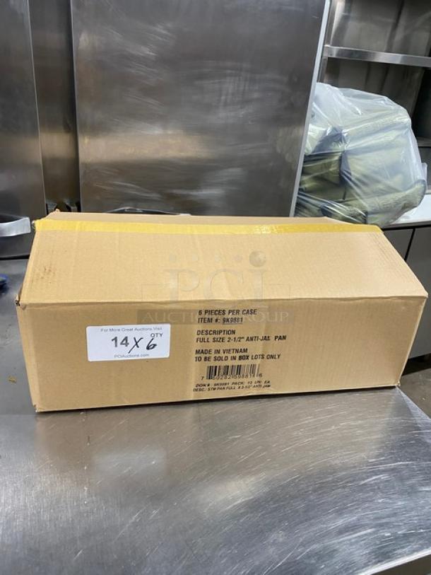 New Don Commercial Stainless Steel Anti-Jam Steamtable Pan, Model 9K9881, Full-Size 2.5" Deep, Box of 6, Made in Vietnam.