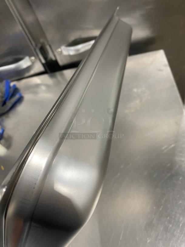 NEW Don Commercial Stainless Steel Full-Size 2.5" Deep Anti-Jam Steamtable Pan, Model 9K9881, pristine condition.