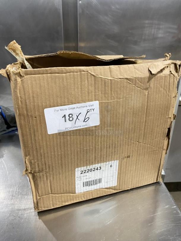 New commercial stainless steel half-size perforated steamtable pan, 4" deep, Model 2220243, in box. Box shows wear.