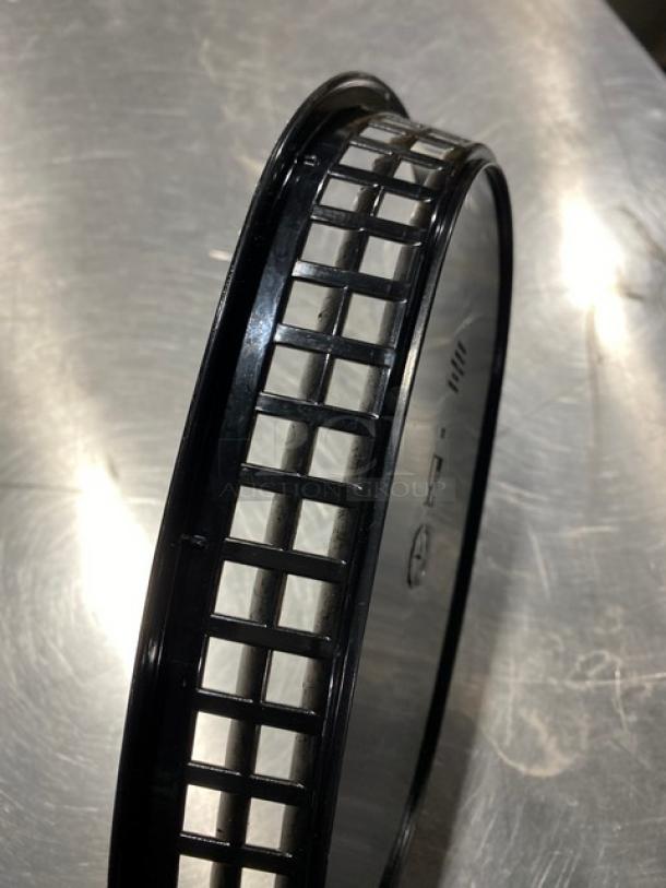 Tablecraft Commercial Black Oval Chicago Platter, Model 1076BK, with grid design, new condition, 3-dozen per case.