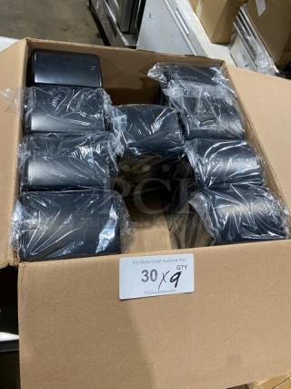 NEW Jofel black countertop tall-fold napkin dispensers in box. Quantity: 30. Each sealed in plastic. Mint condition.