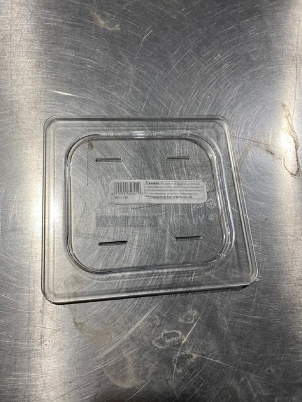 Cambro Camwear Series clear polycarbonate food pan cover, model 60CWC135, new condition, with product barcode label.