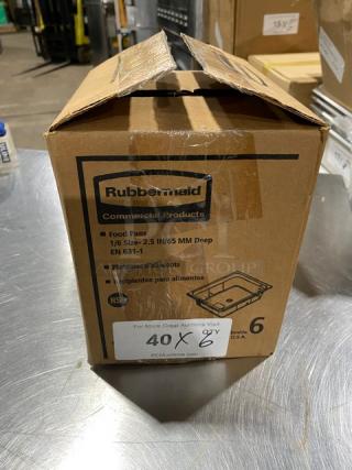 Rubbermaid Commercial Amber High Heat 1/6 Size Food Pan, Model FG204P00AMBR, new in box, 2.5 inch deep, auction item.