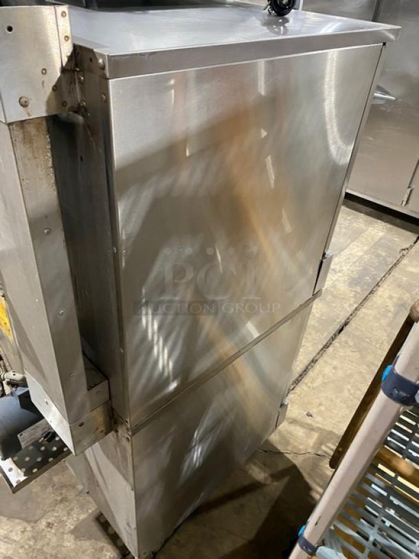 Southbend GS25SC stainless steel double-stacked convection oven, natural gas, on legs, includes wired rack, model: GS-25SC.