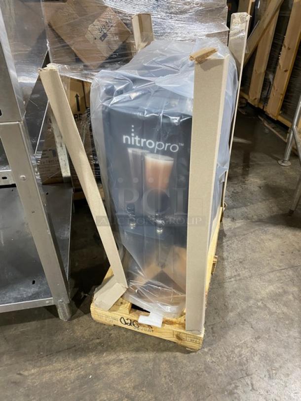Cornelius Nitro Pro Mini countertop cold brew dispenser, model NitroproMini2290, in new condition, wrapped on pallet.