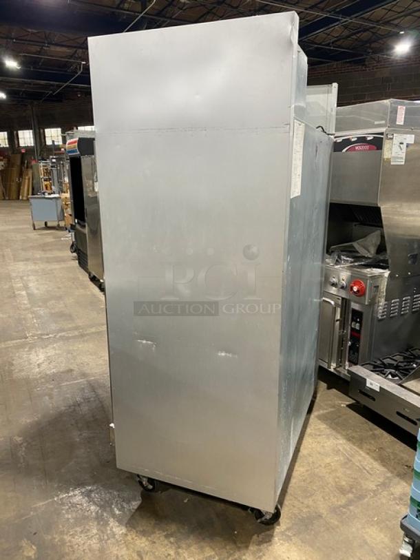 Traulsen G22010 2-door stainless steel reach-in refrigerator, poly coated racks, on casters, 115V 1 Phase.