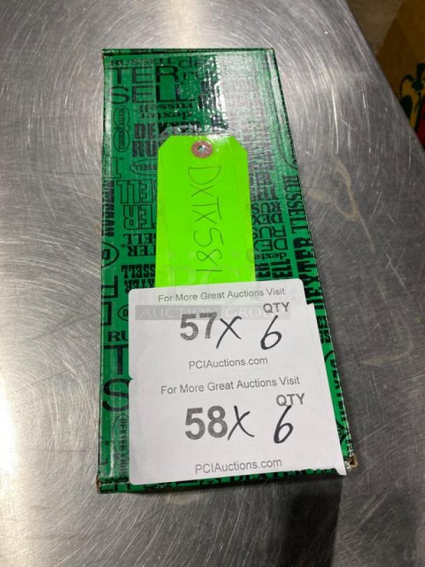 Dexter Russell Sani-Safe deboning knife box, green handle, model 11213G, stainless steel, new condition, auction quantity details.