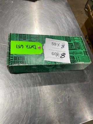 Dexter Russell Sani-Safe EP156HG deboning knife in box, blue grip handle, stainless steel, new condition, 8X your bid offer.