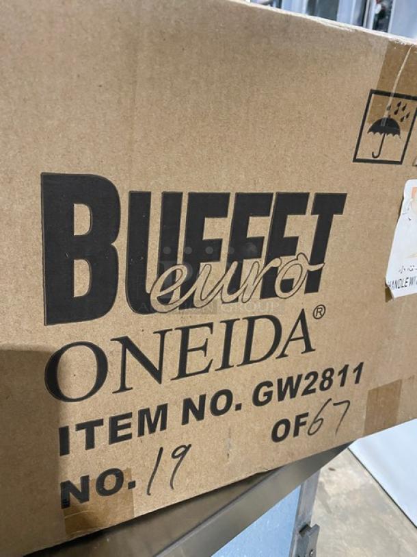 New Oneida Buffet Euro Series Glassware, Model GW2811, Clear Wave-Style, Box of 19/67, Commercial Use.