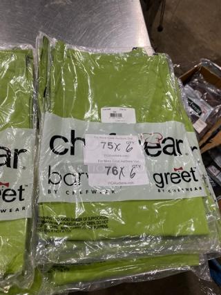 Chefwear Commercial Green Apron, Model CW1648. New, one size fits all. Includes manufacturer and auction labels.