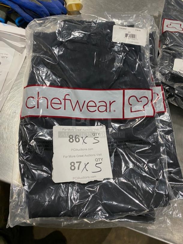 Chefwear CW3950-CW30 Black XS Women's Chef Pants in packaging; new condition, low-rise style, commercial quality.