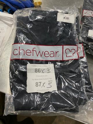 Chefwear CW3950-CW30 Black XS Women's Chef Pants in packaging; new condition, low-rise style, commercial quality.