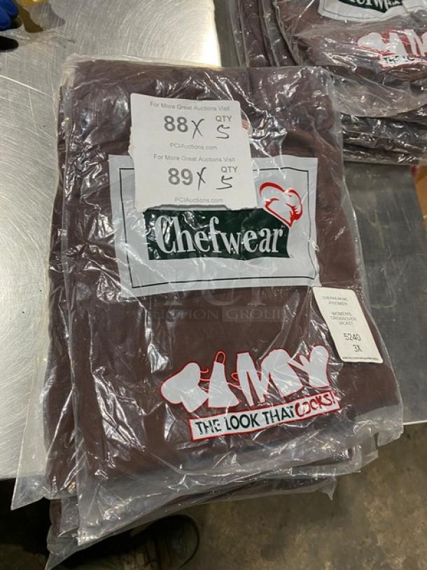 NEW Chefwear Premier Series Women's Brown Crossover Jacket, Size 3X, Model 5240, in original packaging, brand tagged.