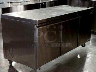 Turbo Air MUR-72X 72" undercounter refrigerator, superb condition, stainless steel, on casters, fully tested, 120V.