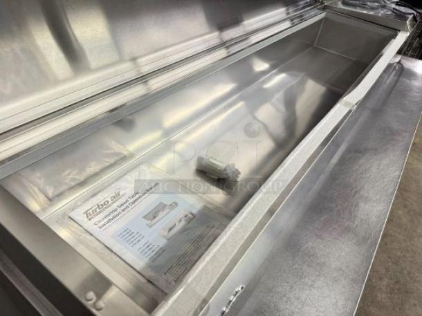 Turbo Air CTST Series countertop salad/prep table in flawless condition. Includes manual. Brand new, stainless steel, 120V.