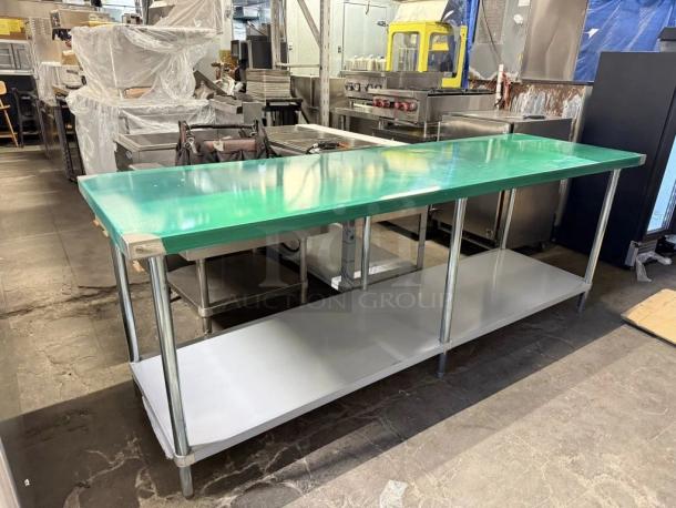 Kintera KEWT3096 30" x 96" stainless steel work table with undershelf, like-new, NSF certified, fully tested, ready to use.