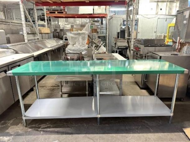Kintera KEWT3096 30" x 96" stainless steel work table with undershelf, like-new condition, NSF certified, fully tested.