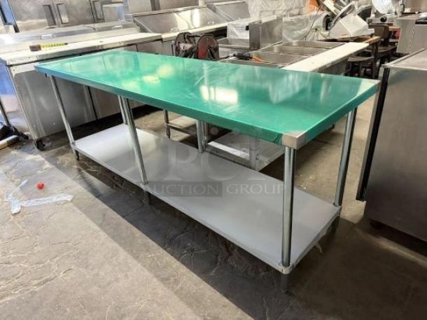 Kintera KEWT3096 30" x 96" stainless steel work table with undershelf in like-new condition, NSF certified, fully tested.