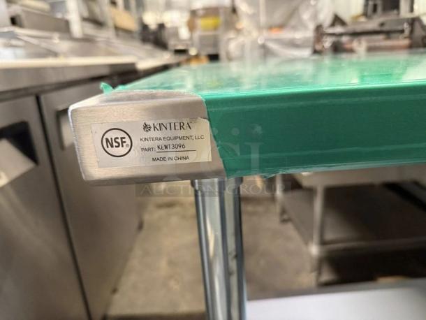 Like-new Kintera KEWT3096 30" x 96" stainless steel work table with undershelf, NSF certified, fully tested, ready to use.