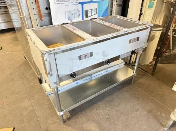 Advance Tabco HF-3G-NAT 3-well gas hot food table, natural gas, excellent condition, fully tested and working.