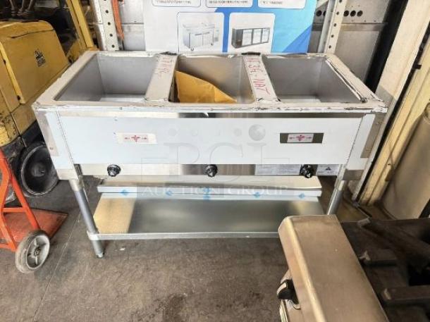 Prime Condition Advance Tabco HF-3G-NAT 3-Well Gas Hot Food Table, natural gas, fully tested, working, clean, sturdy design.