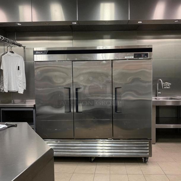 Turbo Air M3R72-3-N 3-door stainless steel commercial refrigerator, 65.8 cu. ft., excellent condition, 115V.