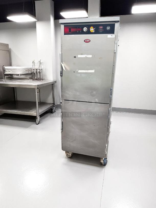 FWE UHST-13-OTB heated holding cabinet, excellent condition, stainless steel, on casters, 120V, Crystal Lake, USA.