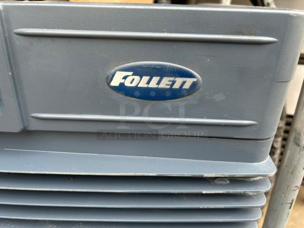 Follett HCC1410AJS Horizon Elite ice machine, grey, excellent condition, air-cooled, 29", 1466 lb, embossed Follett logo.