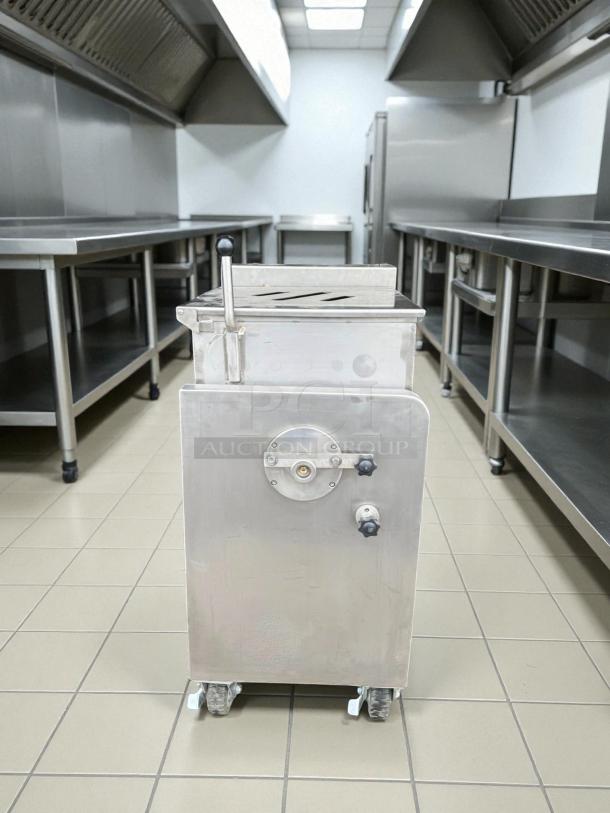 Atlantic Equipment BX70B meat filling mixer, 110V, stainless steel body, casters. Fully tested and working.