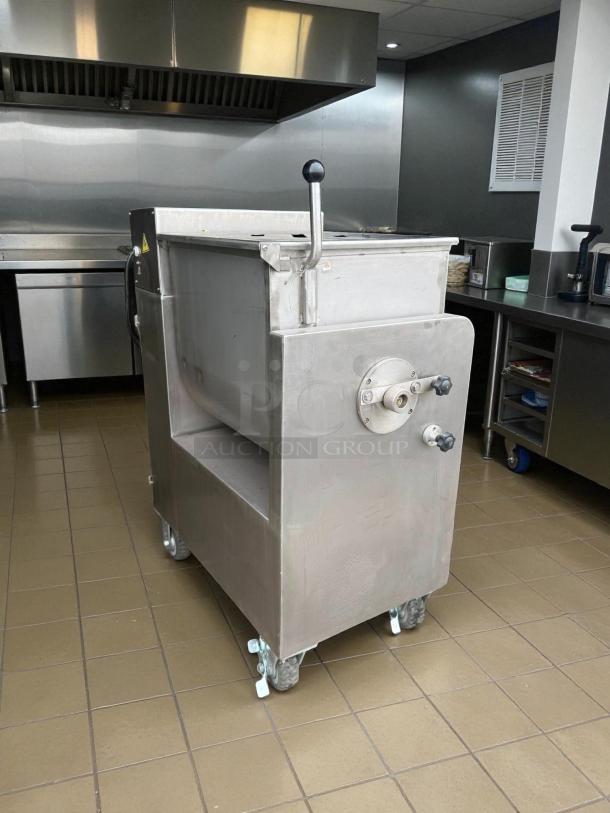 Atlantic Equipment BX70B meat filling mixer, 110V, stainless steel, fully tested, working, on casters for mobility.