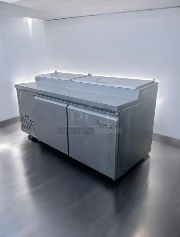 Kintera 60" refrigerated sandwich prep table, 2-door, prime condition, fully tested, stainless steel, visible Kintera branding.