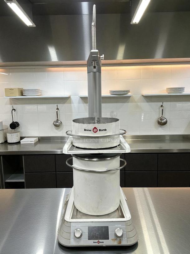 Brew Bomb ACE Brewer 5 Gallons, tested and working, stainless steel, visible dials, logo on front.