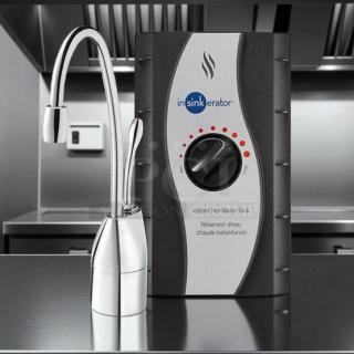 InSinkErator C1300 Instant Hot Water Dispenser, 115V, tested and working. Chrome finish, modern design, temperature control.