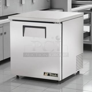 True TUC-27-HC-LP undercounter refrigerator, excellent condition, one door, stainless steel, tested and working, 115v.
