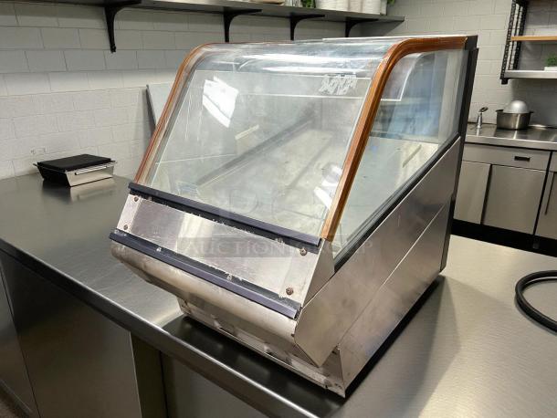 Structural Concepts Model DD17R refrigerated display case, stainless steel, excellent condition, 115v, tested and working.