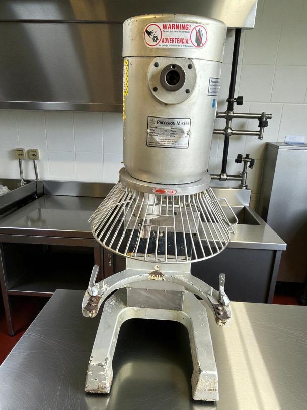 Precision Mixer HD-60, 60/80 quart capacity, 4 hp, tested and working. Includes warning label. Used condition.