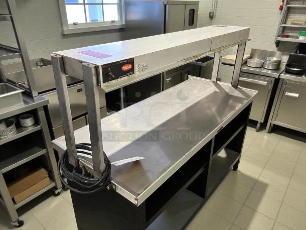 Hatco GRBW-48 48" Glo-Ray Buffet Warmer with toggle controls, tested and working. Stainless steel build, visible brand label.