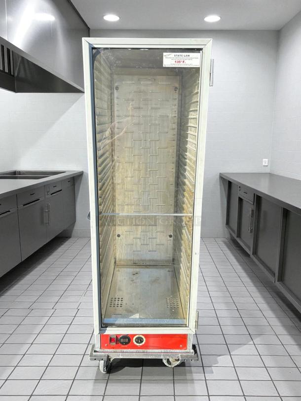 Avantco HEAT-1836I heated holding cabinet, excellent condition, clear door, insulated, tested, working, 120V, label indicates 135°F setting.