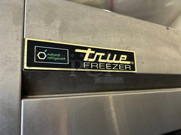 True T-49F-HC freezer with "natural refrigerant" label, excellent condition, tested and working, stainless steel finish.