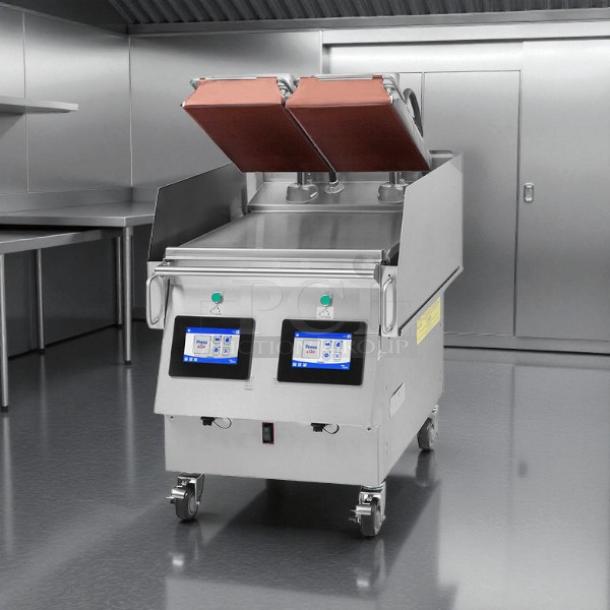 Garland Xpress XPG24 LP 24" Clamshell Griddle with dual platens, easy touch controls, great condition, tested and working.