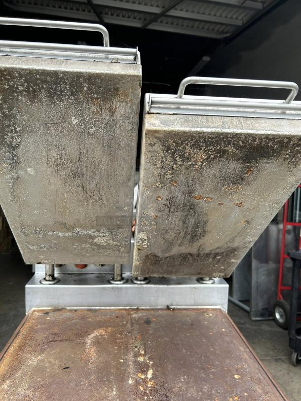 Garland Xpress XPG24 LP 24" clamshell griddle, dual platens, tested and working, visible surface wear, easy touch controls.