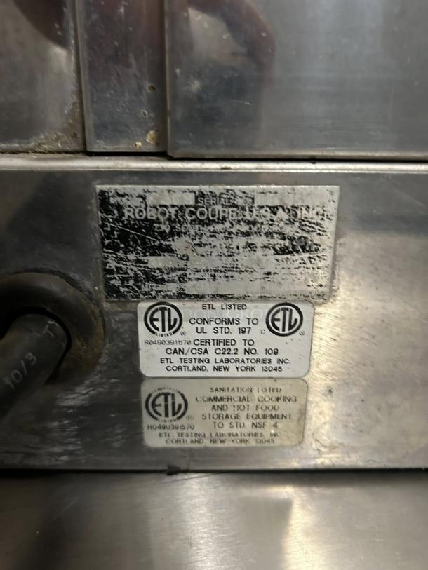 Robot Coupe Electric Countertop Chicken Rotisserie, 220v, 1ph, tested and working, ETL listed, stainless steel, visible wear.