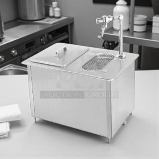 Randell 9510 Drop-In Water and Ice Station, 21" x 14.63", excellent condition, tested and working, stainless steel.