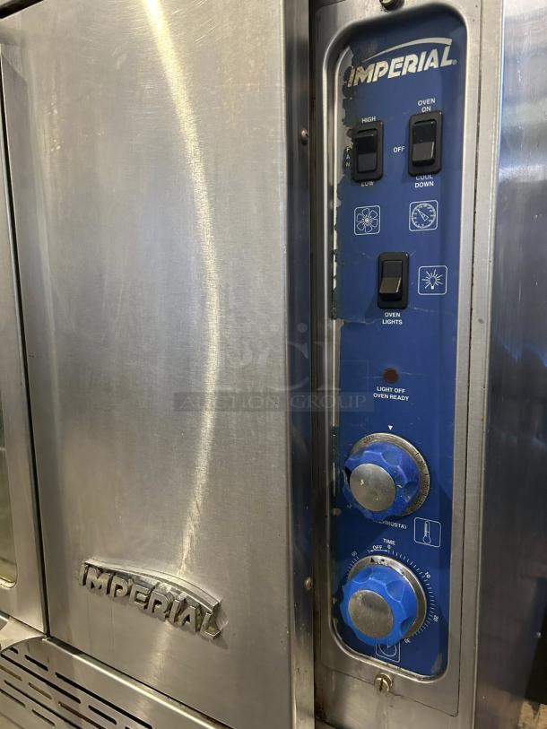 Imperial Range PCVDG-1 Pro Series convection oven, excellent condition, stainless steel, dual controls, blue knobs, tested and working.