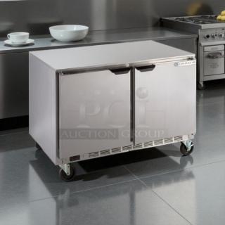 Beverage-Air UCR48AHC 48" undercounter refrigerator in excellent condition, stainless steel, tested and working, on casters.
