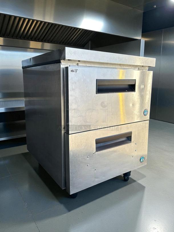 Hoshizaki UR27B-D2 undercounter refrigerator, 7.2 cu ft, stainless steel, with two drawers, tested, and working.