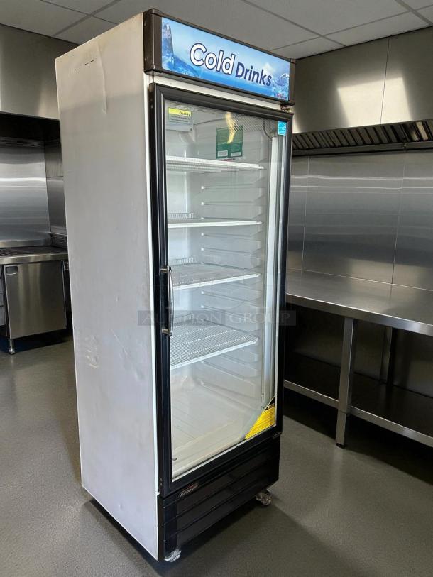 Turbo Air TGM-22RV-N6 glass door merchandiser, excellent condition, one right hinge door, white, tested, 115v.