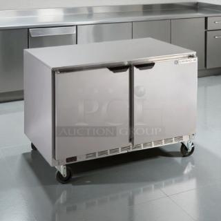 Beverage-Air UCR48AHC 48" undercounter refrigerator, great condition, stainless steel, tested and working, on casters.